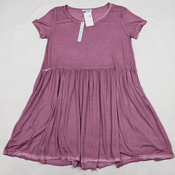 She and Sky | Dresses | She Sky Purple Dyed Peplum Dress Nwt | Poshmark